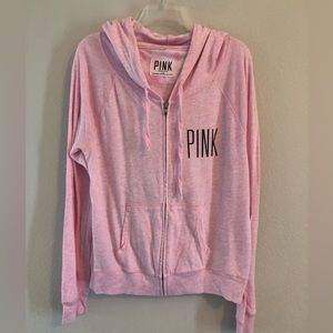PINK ZIP UP HOODIE